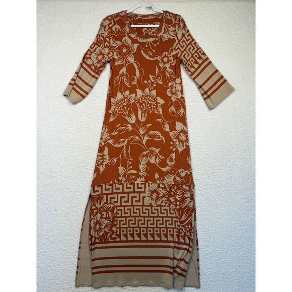 Soft Surroundings Dresses & Skirts - Soft Surroundings Asteria Coral Floral Dress Stretch Boho Maxi Size XSmall‎